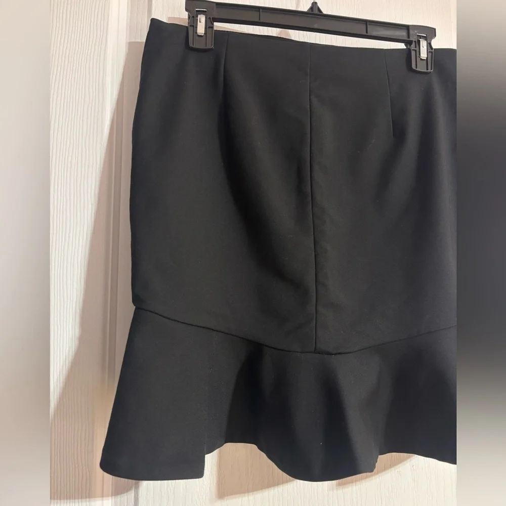 Zara Ruffle Frill Mini High Low Cotton Blend Side Zipper Black Skirt Size Small - Picture 5 of 7